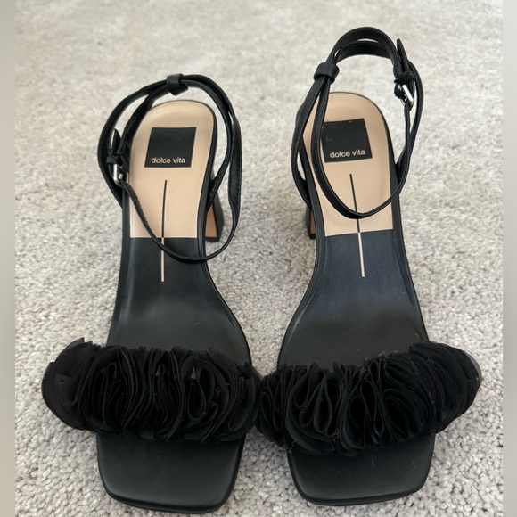 Dolce Vita “Iesha” Womens Black Leather Heels, Size 8 - Picture 1 of 8